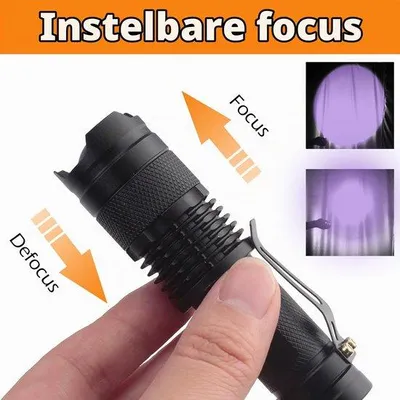 Zdjęcie produktu dla UV latarka, ultrafioletowe światło LED z regulowanym ostrością