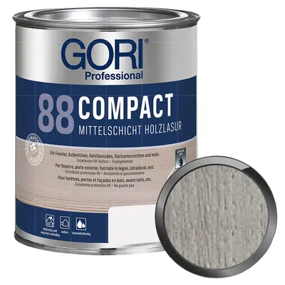 Produktbild von GORI 88 Compact Lasur 2.5 Liter METALLIC SILBER Mittelschichtlasur Holzlasur