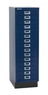 Produktbild von BISLEY Schubladenschrank A4, 15 Schübe, oxfordblau