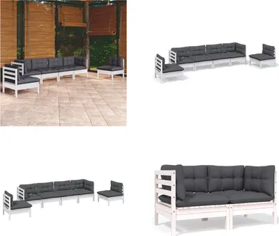Produktbild von vidaXL 6 tlg. Garten Lounge Set mit Kissen Kiefer Massivholz - Garten-Lounge-Set - Garten-Lounge-Sets - Gartenmöbel-Set - Gartenmöbel-Sets
