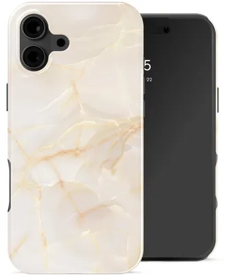 Productafbeelding van Selencia Vivid Backcover voor de Apple iPhone 16 - Golden Beige Marble
