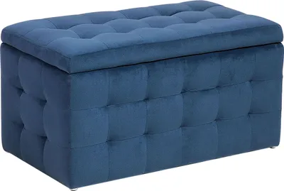 Obrázok produktu pre BELIANI Taburetka tmavomodrá zamat 72 x 42 x 40 cm s úložným priestorom prešívaná obdĺžnikový tvar obývačka spálňa