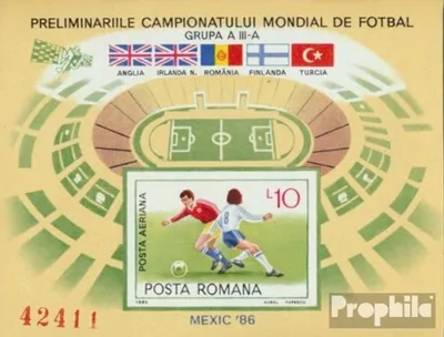 Produktbild von Briefmarken Rumänien 1985 Mi Block219 (kompl.Ausg.) postfrisch Fußball-WM 1986