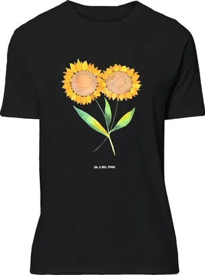 Produktbild von Mr. & Mrs. Panda Größe XL T-Shirt Blume Sonnenblume - Schwarz - Geschenk, Lieblingsmensch, Freundin, Garten, Zusammen, Shirt, Tshirt, Sonnenblumen, Beste, mit Spruch