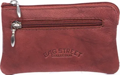 Produktbild von Bag Street Schlüsseletui Echtleder 2 Reißverschlussfächer Dunkelbraun
