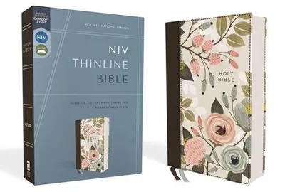 Produktbild von Niv, Thinline Bible, Cloth Over Board, Floral, Red Letter Edition, Comfort Print