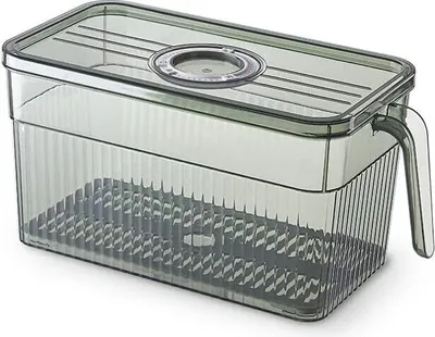 Produktbild von Transparente Kühlschrank-Organizer Box mit luftdichtem Deckel, Kühlschrank Organizer, Aufbewahrungsbox, BPA-frei - FRESHDISH