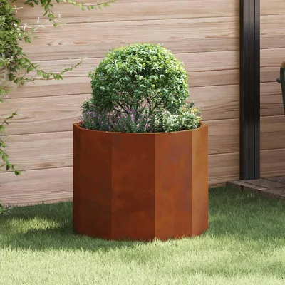 Produktbild von "Schlussverkauf" Pflanzkübel im Garten - 1 pc - Blumenbeet/Gartenbeet - Rostig 60x60x50 cm Wetterfeststahl C13625
