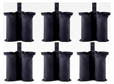 Produktbild von Gewichtssäcke für stabile Premium-Instant-Unterstände für Pavillons, Sandsäcke, Zeltbeine, Gewichtstaschen für Pop-Up-Zelte, beschwerte Füße, Tasche (groß, 6, Schwarz)