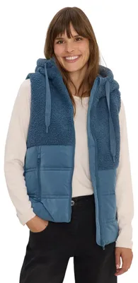 Productafbeelding van Cecil vest met structuurmix, kleur: maansteenblauw, maat: XXL