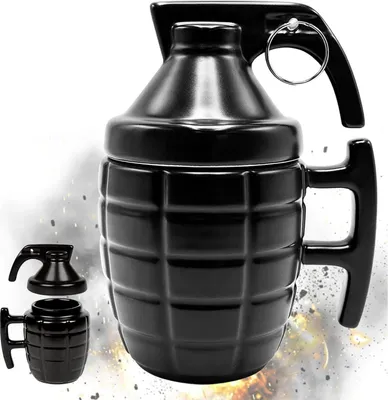 Zdjęcie produktu dla Kubek Goldmiky granat z pokrywką - 300 ml - Ceramiczny - Zabawny pomysł na prezent