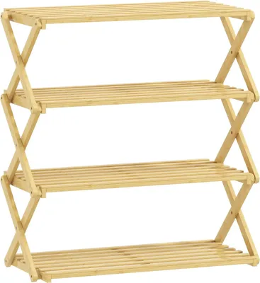 Obrázek produktu pro Bambusový stojan na boty, 4 úrovně, pro 12 párů, 60x29x67 cm