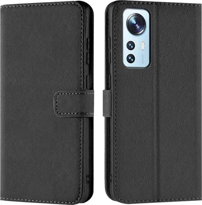 Produktbild von Conie Klapp Tasche für Xiaomi 12 Lite 5G Kartenfach Rundumschutz Hülle in Schwarz