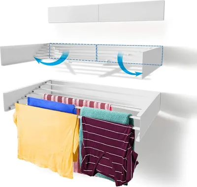 Imagen del producto de Secadora de ropa de pared, extensible, de 70 cm, para uso en interiores y exteriores