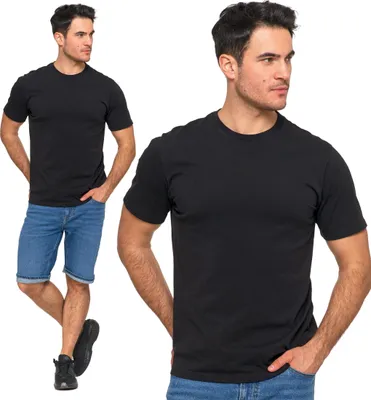 Produktbild von T-Shirt Herren Baumwolle Kurzarm Schwarz PLUS SIZE MORAJ 5XL