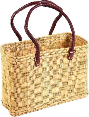 Produktbild von Seegras Tasche groß langer Griff Einkaufskorb Flechtkorb Korbtasche Korb, natur