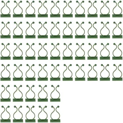 Produktbild von PolkaHome® 50 Stück Pflanzenclips, Wandhalter für Kletterpflanzen, selbstklebende Rankhilfe, Pflanzenspaliere, Grün