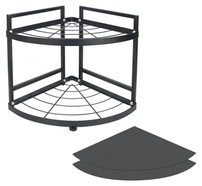 Eckregal 90° Küche 2-stufig Eisen schwarz platzsparend