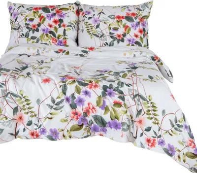 Produktbild von Bettwäsche, Satinbettwäsche,Satynlove 200x220cm 1522-1 Bunte Blumen