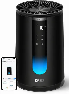 Productafbeelding van DREO luchtreiniger voor de slaapkamer, 195 m³/h CADR, luchtreiniger 338S, 3-in-1 HEPA-filter