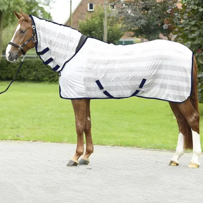 Produktbild von Busse Transport-Fliegendecke Stripe Plus - silver (navy)