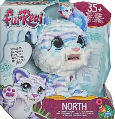 Produktbild von Hasbro E95875L0 furReal North, das Säbelzahnkätzchen interaktives Spielzeugtier, 35+ Geräusch- und Bewegungskombinatio