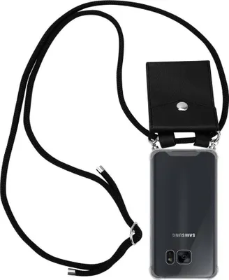 Produktbild von Cadorabo Schutzhülle für Samsung Galaxy S7 Hülle in Schwarz Handy Kette Kordel abnehmbares Etui