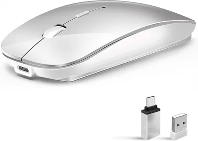 Produktbild von Funkmaus 2,4 GHz mit USB Empfänger für Laptop Computer-Wiederaufladbar Kabellose Maus Kompatibel mit Apple MacBook air/pro,iPad,Mac,Chromebook,PC