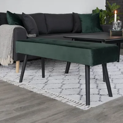 Produktbild von Elegante Bank BISKY dunkelgrün Samt 100cm