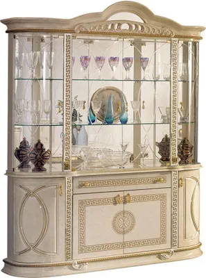 Produktbild von Barock Vitrine Venus 8-Türig in Beige/Gold Hochglanz
