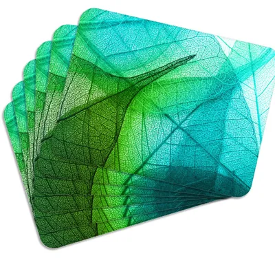 Produktbild von MG Design Set aus 6 Kork-Platzsets - Abstract Leaves 1 - 30 x 40 cm - hitzebeständig & abwischbar, mit Korkrückseite