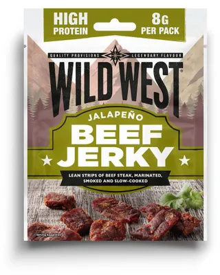 Produktbild von 40x 25g Wild West Jalapeno Beef Jerky 1 kg Set Trockenfleisch