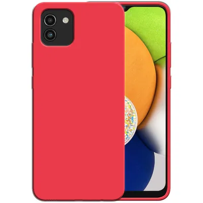 Zdjęcie produktu dla Etui silikonowe Smartphonica do Samsung Galaxy A03 z miękkim wnętrzem - czerwone