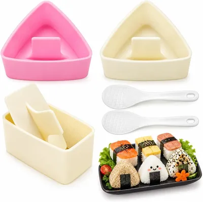 Produktbild von Onigiri Reisbällchenform, 3 Stück, mit 2 Teelöffeln, für die Küche