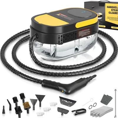 Produktbild von Dampfreiniger, 2500W Hochdruckdampfer zum Reinigen, tragbarer Dampfreiniger mit 4 Bürsten und verlängertem Schlauch, Dampfmaschine mit 1,6L Wassertank