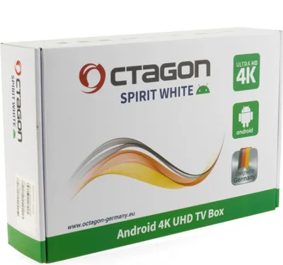 Produktbild von Octagon Spirit White: Android 4K TV Box mit HDR10+ 32GB/2GB HD Receiver PVR Read
