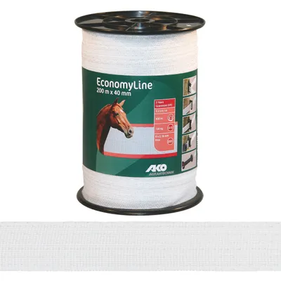 Produktbild von AKO Weidezaunband Economy Line weiß 40 mm, 5,5 Ohm/m, 200 m
