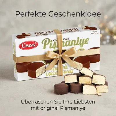 Produktbild von 200g Premium Pismaniye Türkische Zuckerwatte mit Schokoladenüberzug