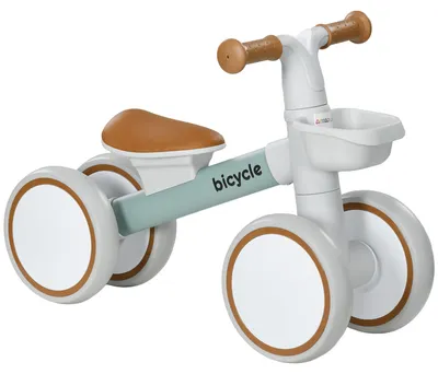 Productafbeelding van Loopfiets, verstelbaar zadel, stille wielen, voor 1-3 jaar, tot 20 kg, groen/wit