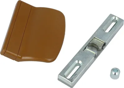 Produktbild von Balkontürgriff Balkontürschnäpper mit Gegenstück Ziehgriff Universal-Schnäpper Eiche färbend - RAL8003