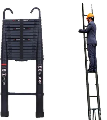 Produktbild von Teleskopleiter, Aluminium-Material, maximale Belastung 150 kg, ausgezogene Höhe 6,2 m, Sicherheits EN131, kompakte Lagergröße 1,0 m