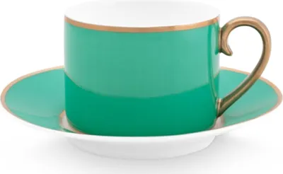 Produktbild von PIP STUDIO Chique Tasse mit Untertasse gold-grün 0,22 l