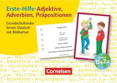 Obrázok produktu pre Erste-Hilfe-Adjektive, Adverbien, Präpositionen. Grundschulkinder lernen Deutsch mit Bildkarten