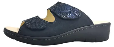 Image de Belvida : Sandales plates pour femmes, confortables, bleues, pour le quotidien