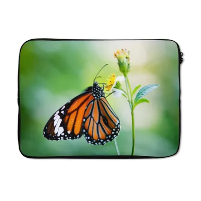 Produktbild von MuchoWow® Laptop Hülle 14 ZollSchmetterling - Blumen - Insekten Laptoptasche - Laptoptasche - Stoßsicher - Schutzhaube