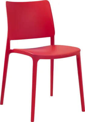 Produktbild von PAPATYA Designstuhl: 200 kg Stapelstuhl Bistrostuhl Gartenstuhl JOY-S Kunststoff (Rot)