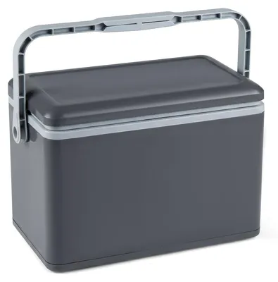 Produktbild von Tragbare 12-Liter-Hartschalen-Kühlbox mit Griff, Dunkelgrau