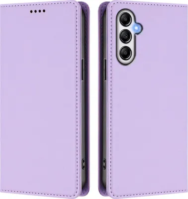 Obrázek produktu pro Kožené pouzdro pro Samsung Galaxy A35 5G, magnetické flipové pouzdro zPolyuretankůže se stojánkem Světle fialová