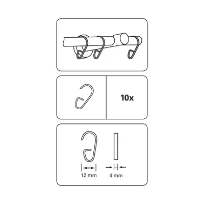 Immagine prodotto di Gancio per tende Gardinia per Ø 12 mm in acciaio inox 3,5 cm