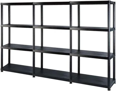 Obrázek produktu pro Skříň do obývacího pokoje – čtyřdveřová skříň – dekorativní police – 183 x 30,5 x 130 cm – černá